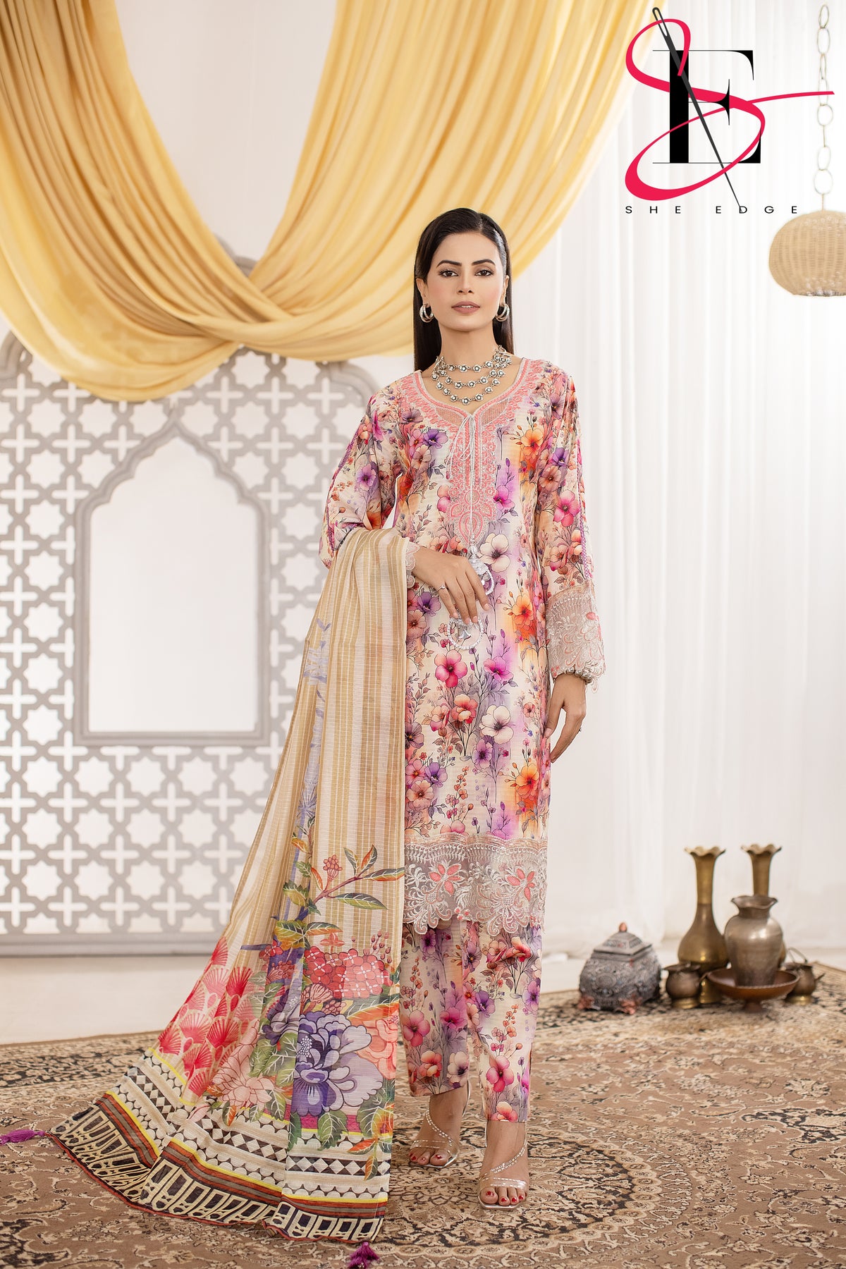 Three Piece Printed Stitched Embroidered Suit - Summers 2025
