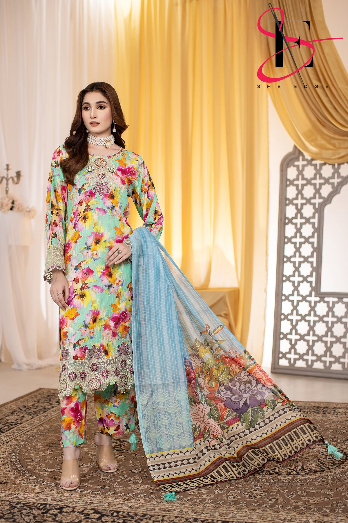 Three Piece Printed Stitched Embroidered Suit - Summers 2025