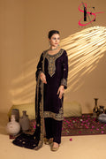 3PC Festive Micro Velvet Dress Embroidered - Winters 2025