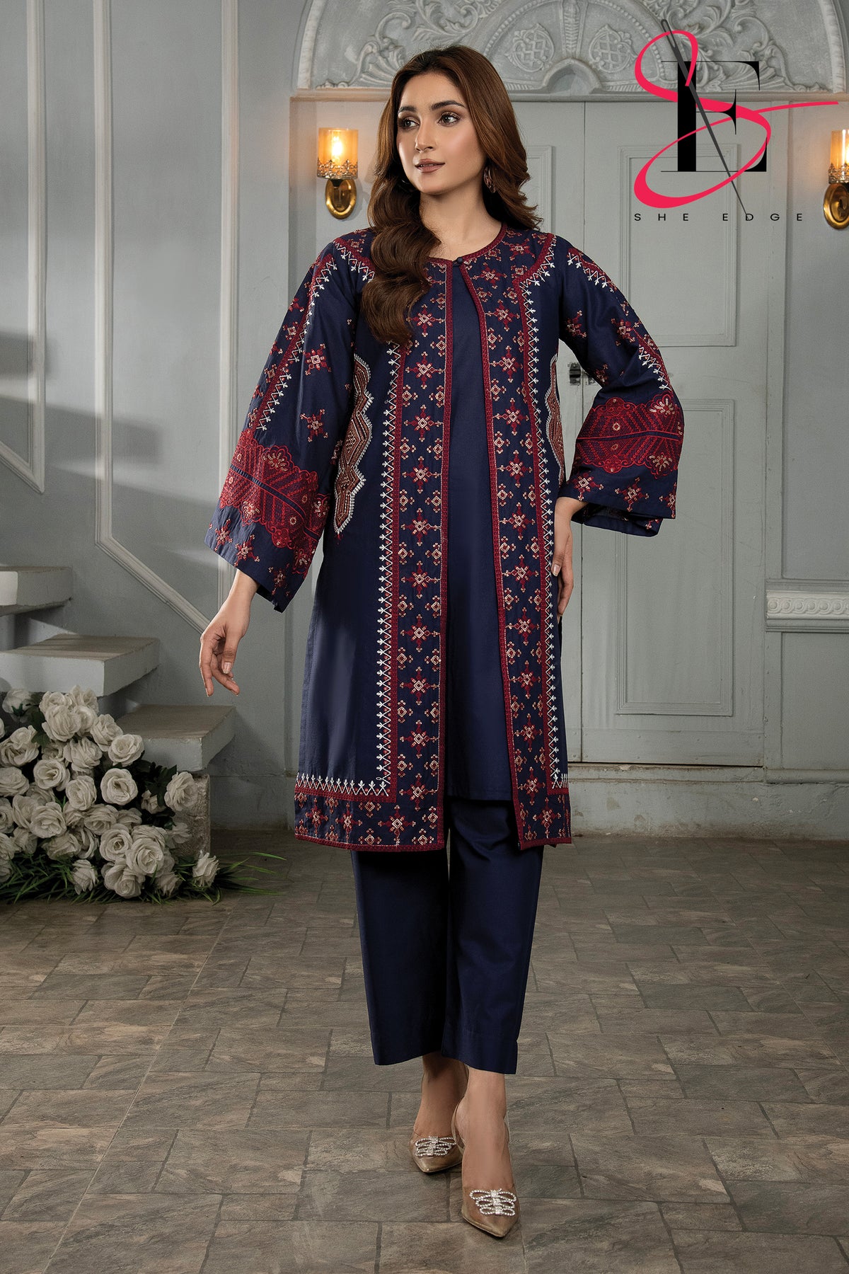 Two Piece Stitched Embroidered Suit -  Summers 2024