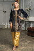 Two Piece Embroidered Velvet Suit - Winters 2023