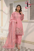 Three Piece Stitched Embroidered Suit -  Summers 2024