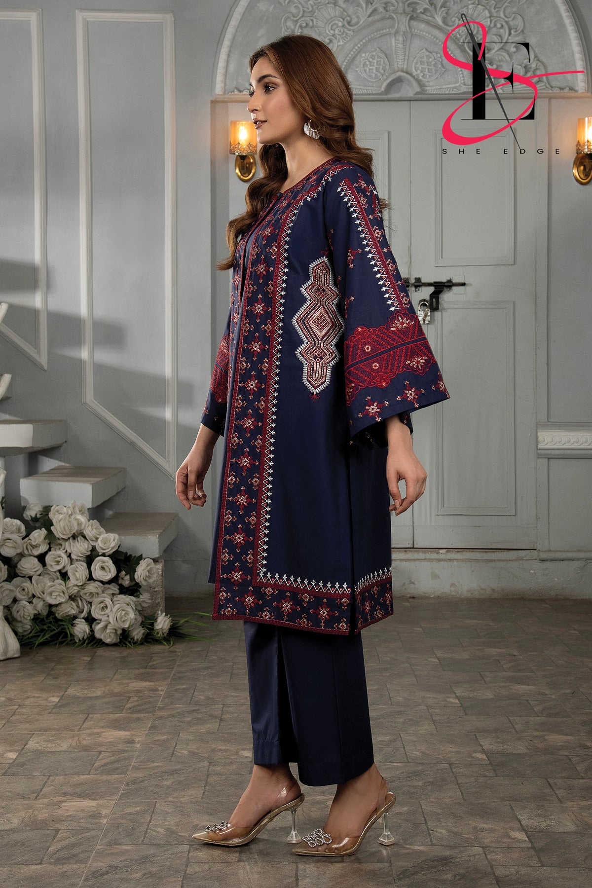 Two Piece Stitched Embroidered Suit -  Summers 2024