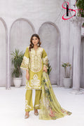 Three Piece Stitched Embroidered Suit -  Summers 2024
