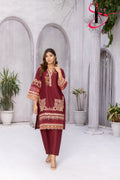 Two Piece Stitched Embroidered Suit -  Summers 2024