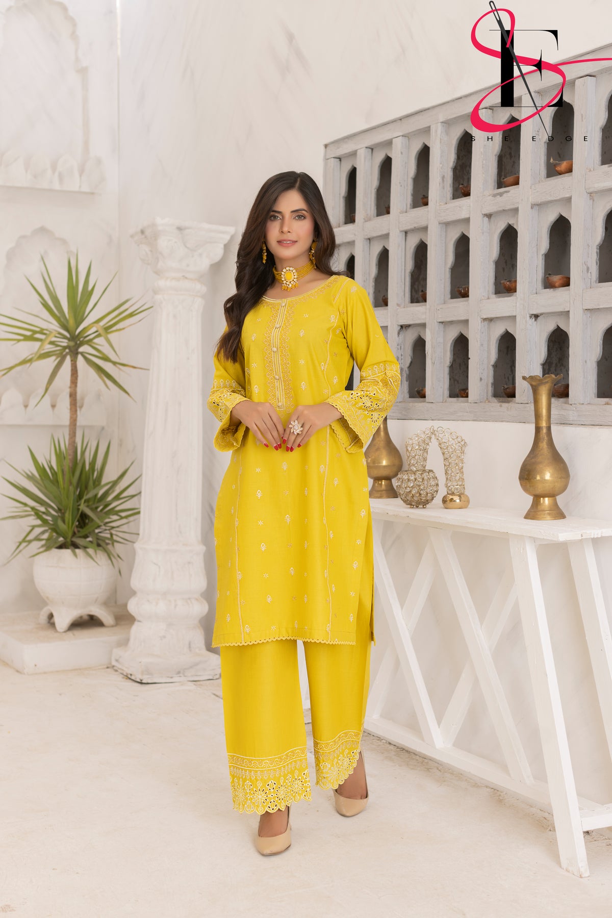 Two Piece Stitched Embroidered Suit -  Summers 2024