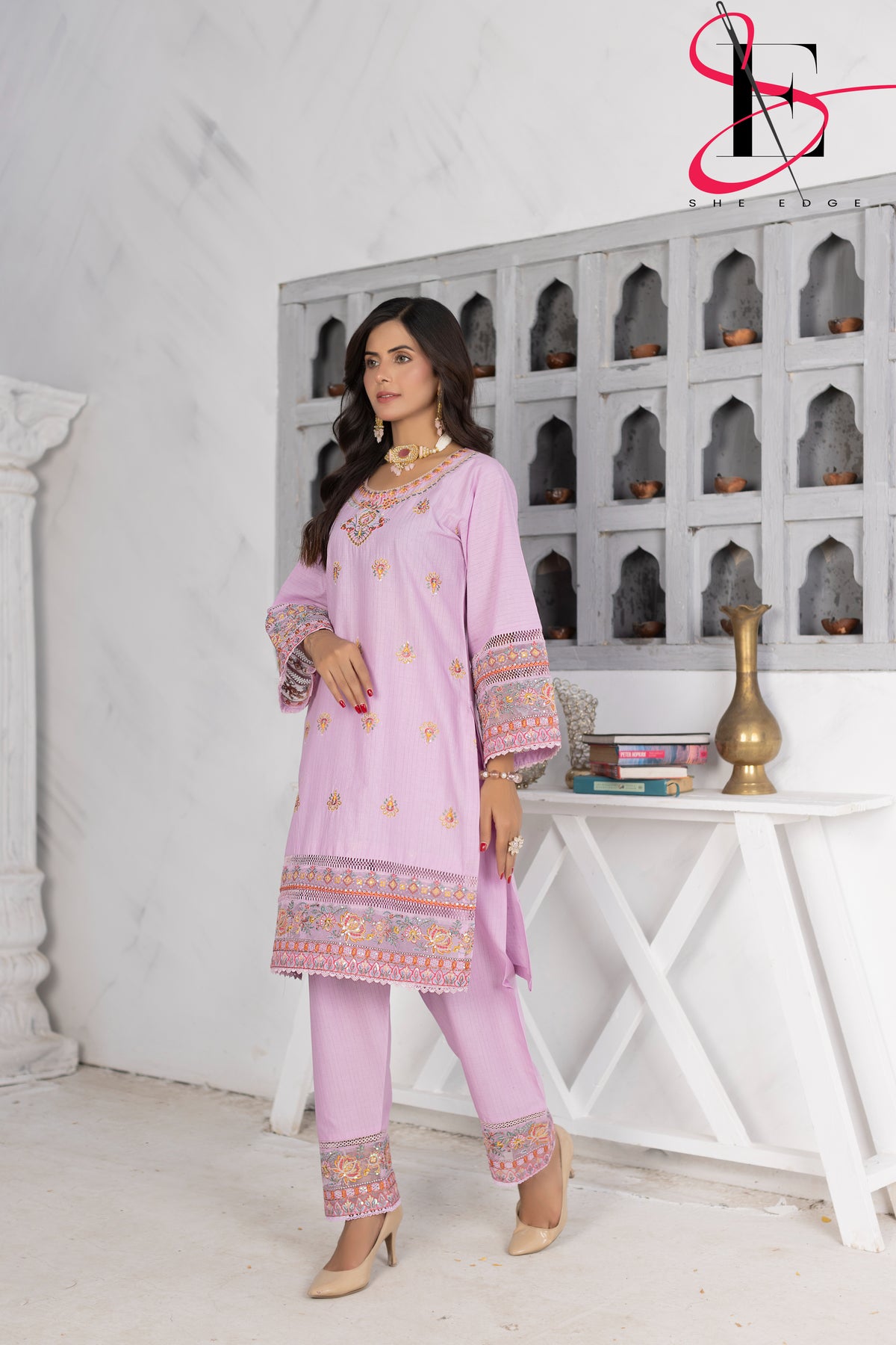 Two Piece Stitched Embroidered Suit -  Summers 2024