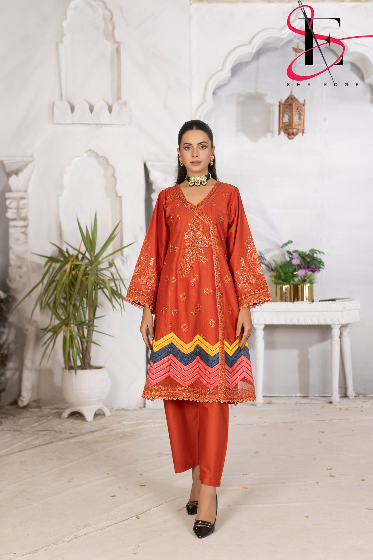 Two Piece Stitched Embroidered Suit -  Summers 2024