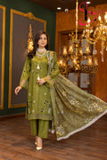 Three Piece Stitched Embroidered Suit -  Winters 2024
