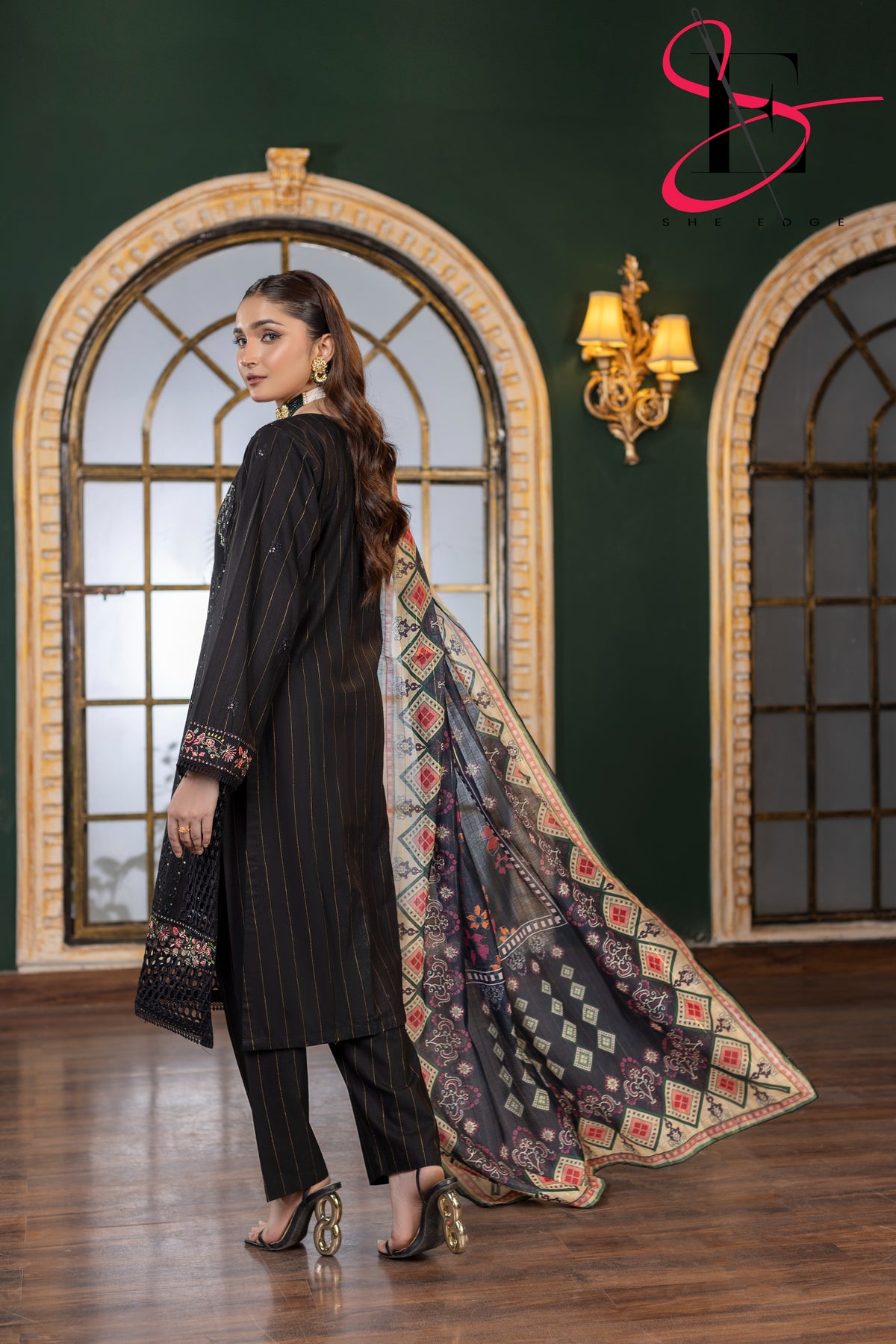 Three Piece Stitched Embroidered Suit -  Winters 2024