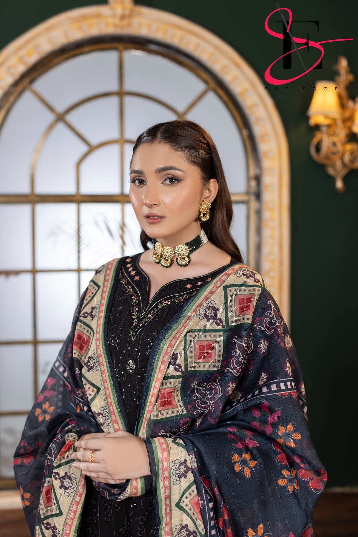 Three Piece Stitched Embroidered Suit -  Winters 2024