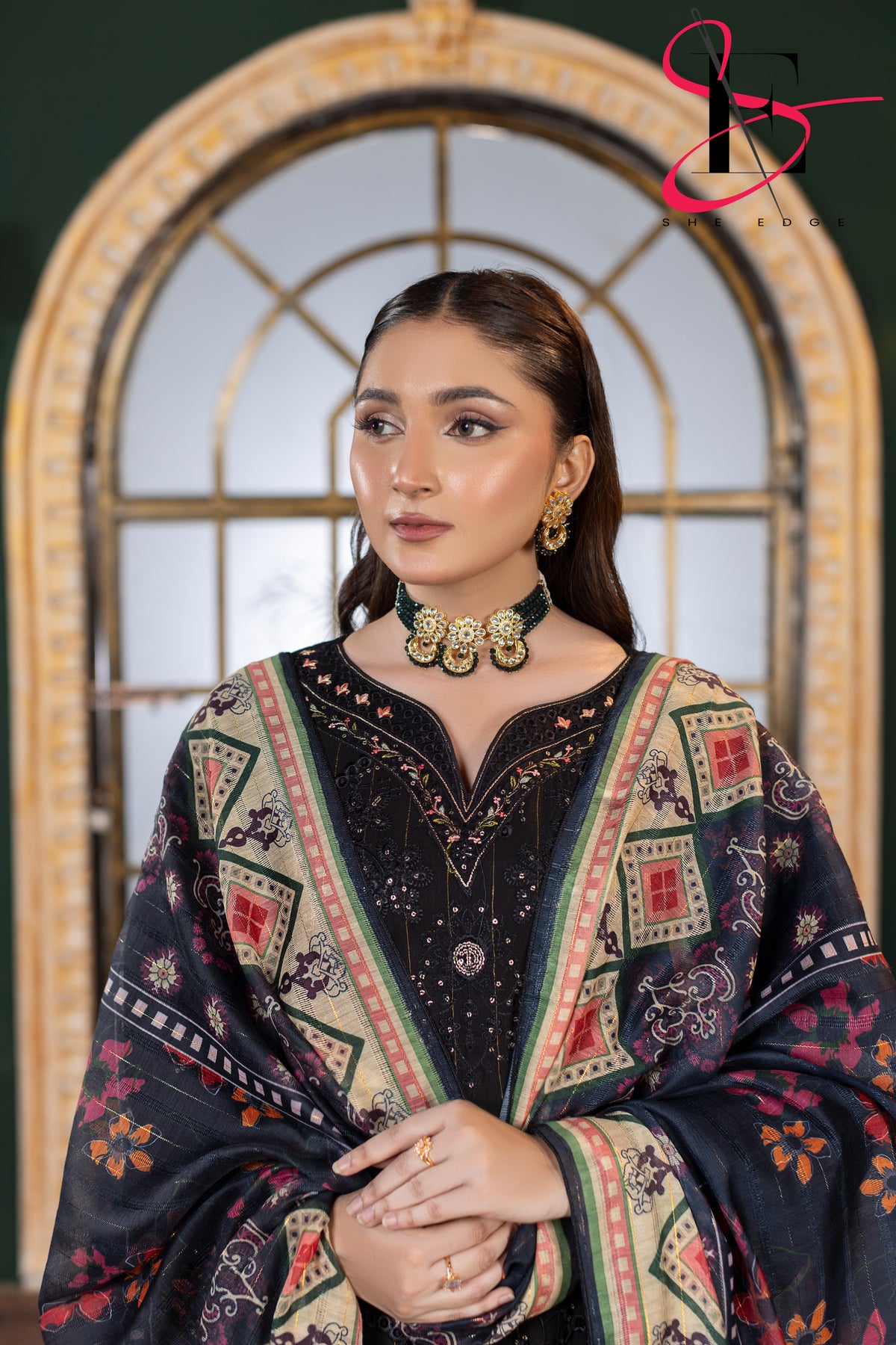 Three Piece Stitched Embroidered Suit -  Winters 2024