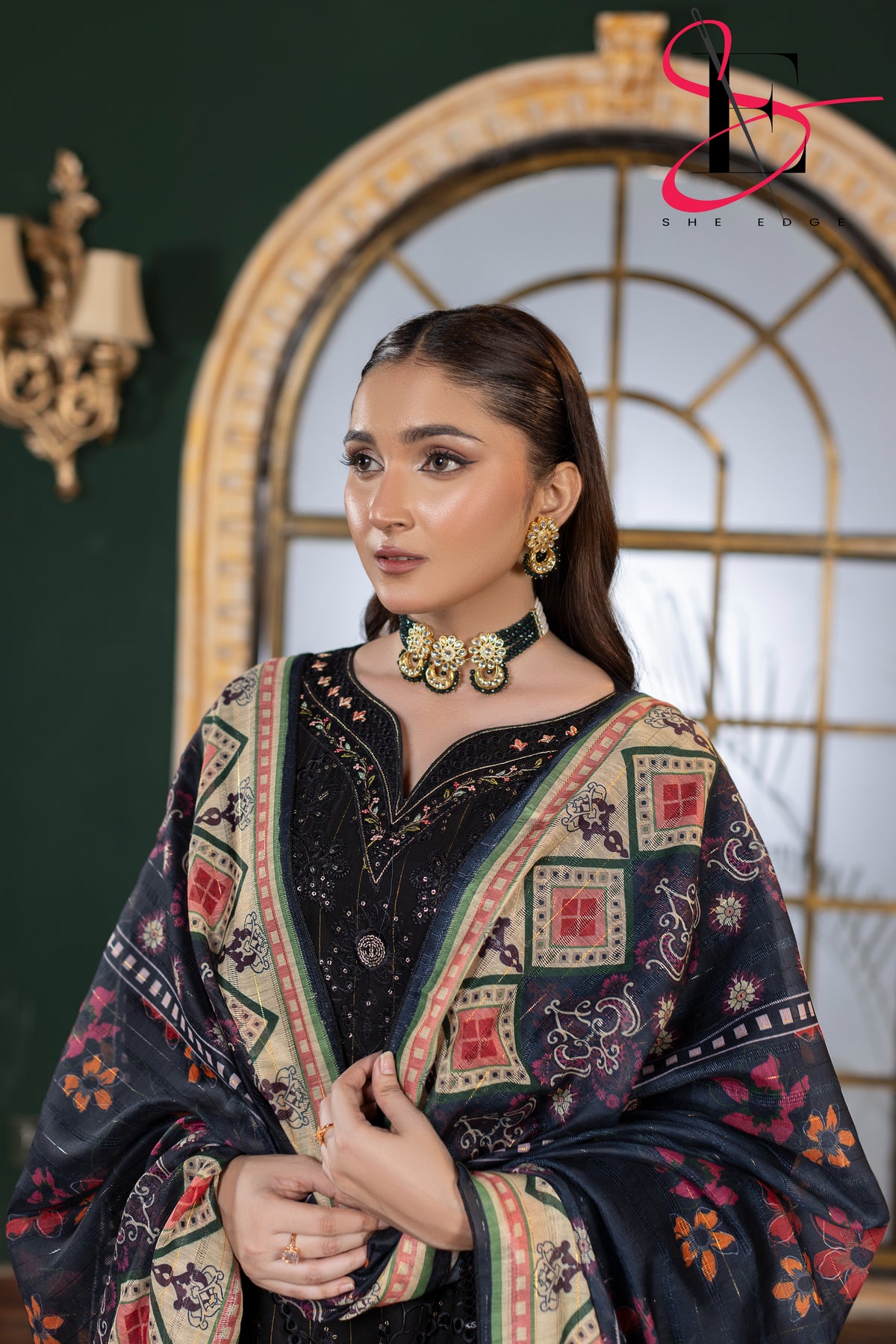 Three Piece Stitched Embroidered Suit -  Winters 2024