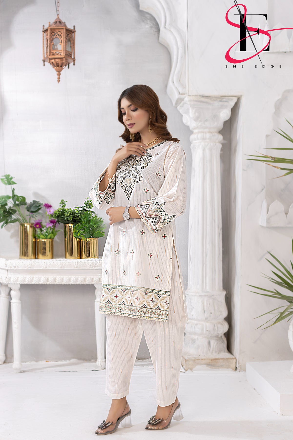 Two Piece Stitched Embroidered Suit -  Summers 2024