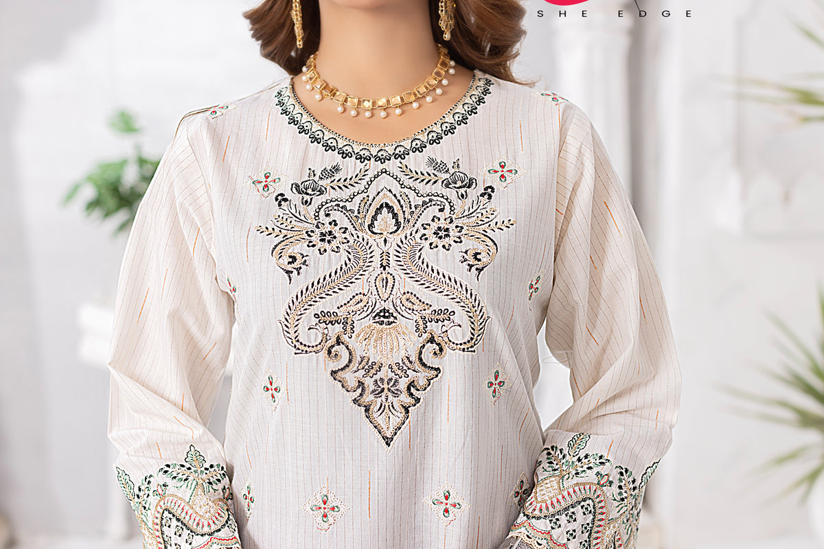 Two Piece Stitched Embroidered Suit -  Summers 2024