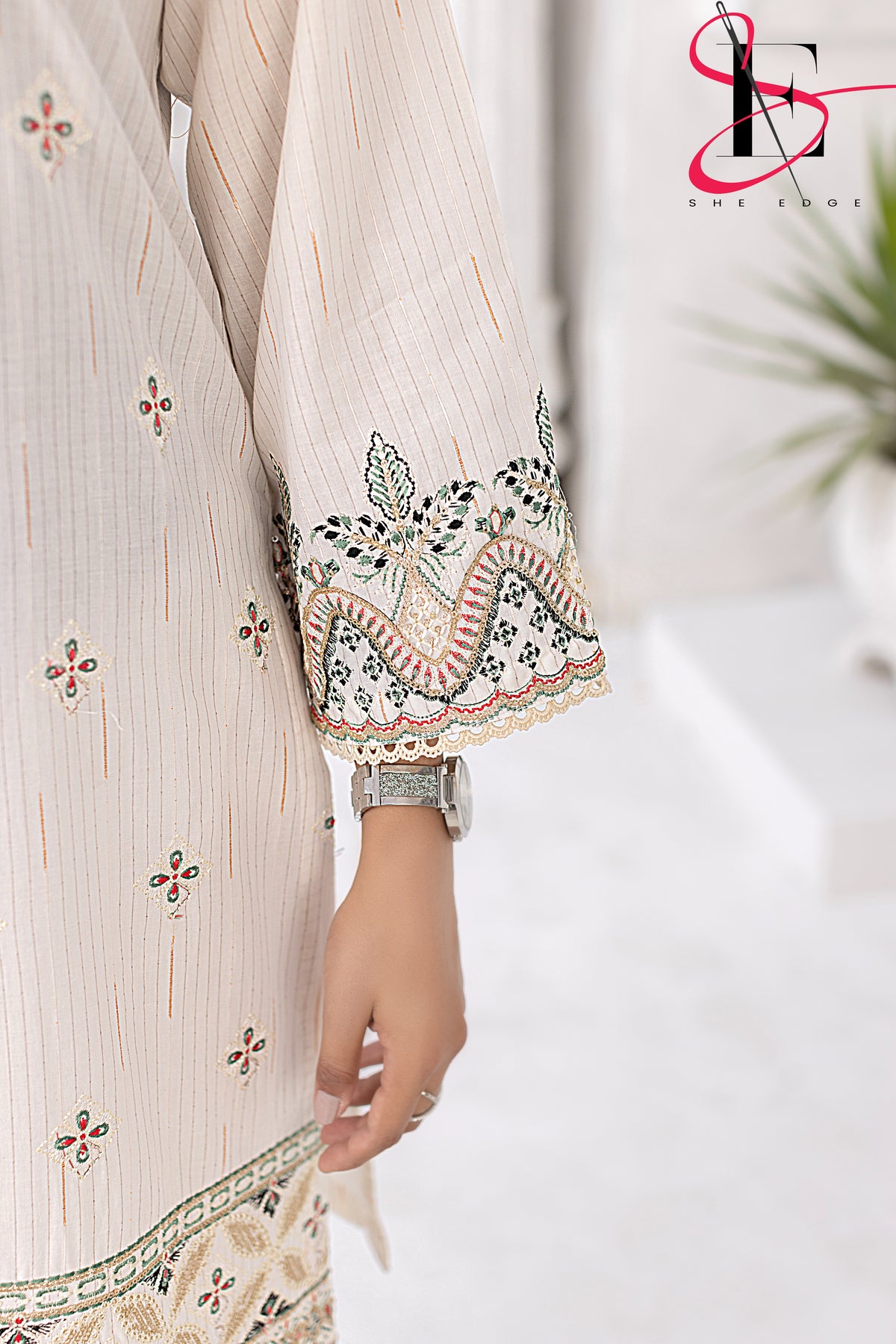 Two Piece Stitched Embroidered Suit -  Summers 2024