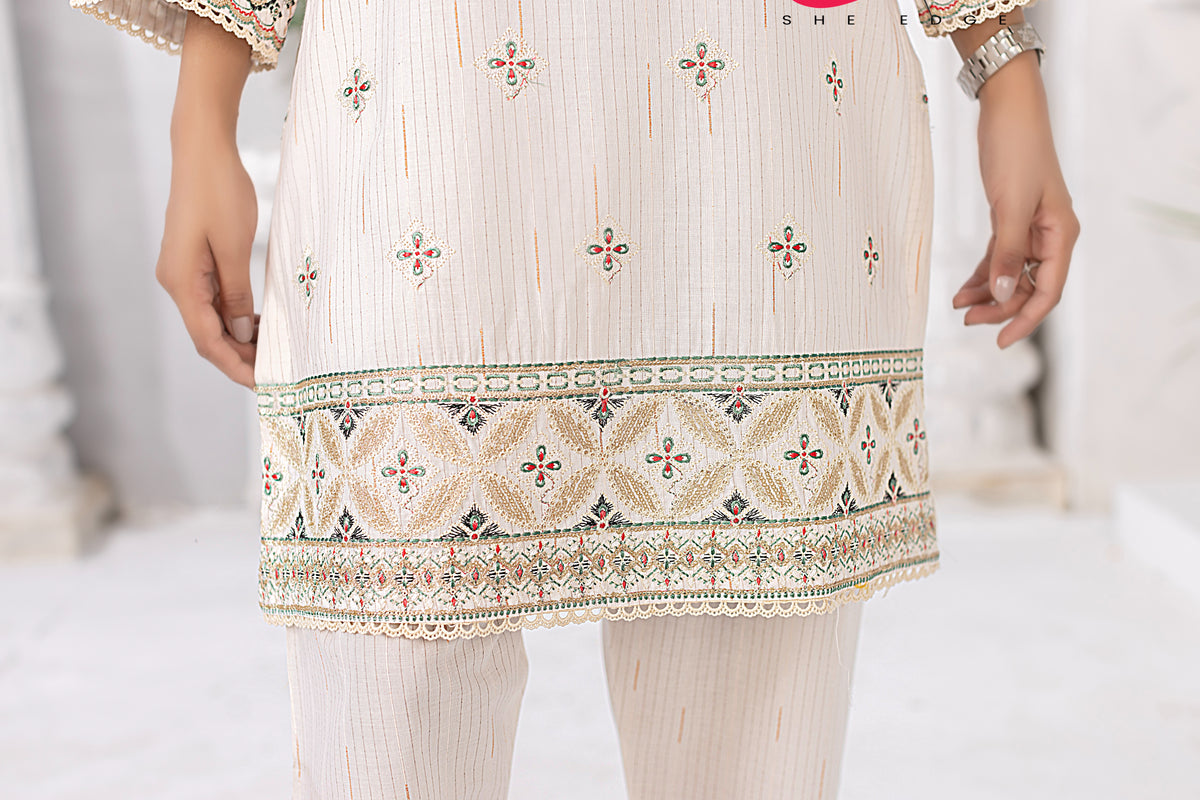 Two Piece Stitched Embroidered Suit -  Summers 2024