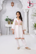 TWO PC EMBROIDERED SUIT - TEENY WEENY KIDS STITCHED EASTERN WEAR