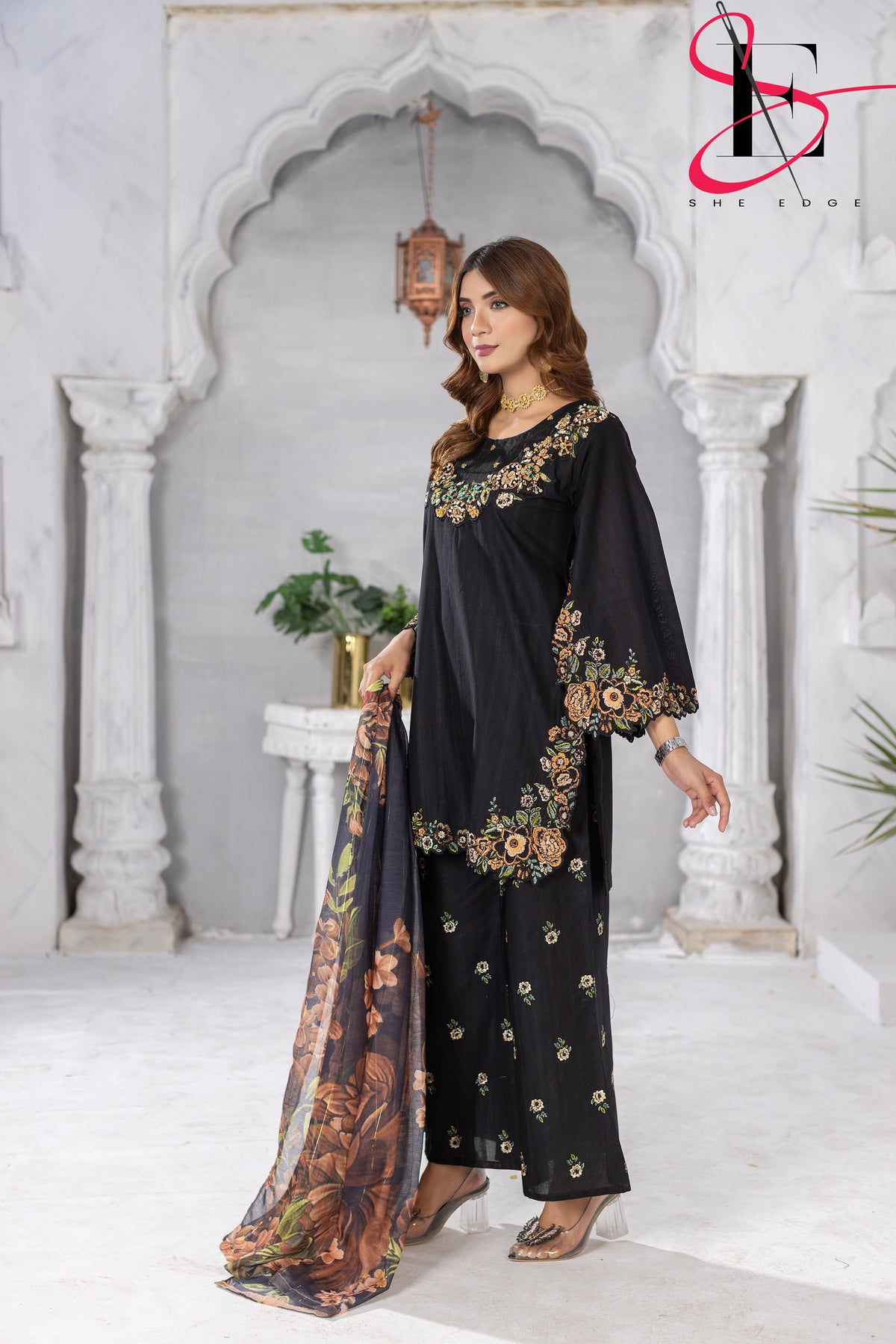 Three Piece Stitched Embroidered Suit -  Summers 2024