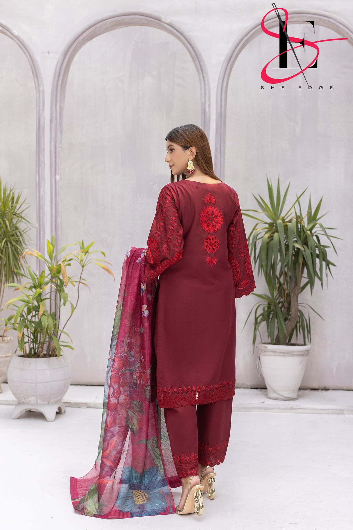 Three Piece Stitched Embroidered Suit -  Summers 2024