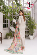 Three Piece Stitched Embroidered Suit -  Summers 2024