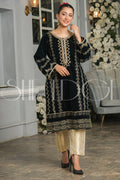 Two Piece Embroidered Velvet Suit - Winters 2023