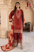 Three Piece Stitched Embroidered Suit -  Summers 2024