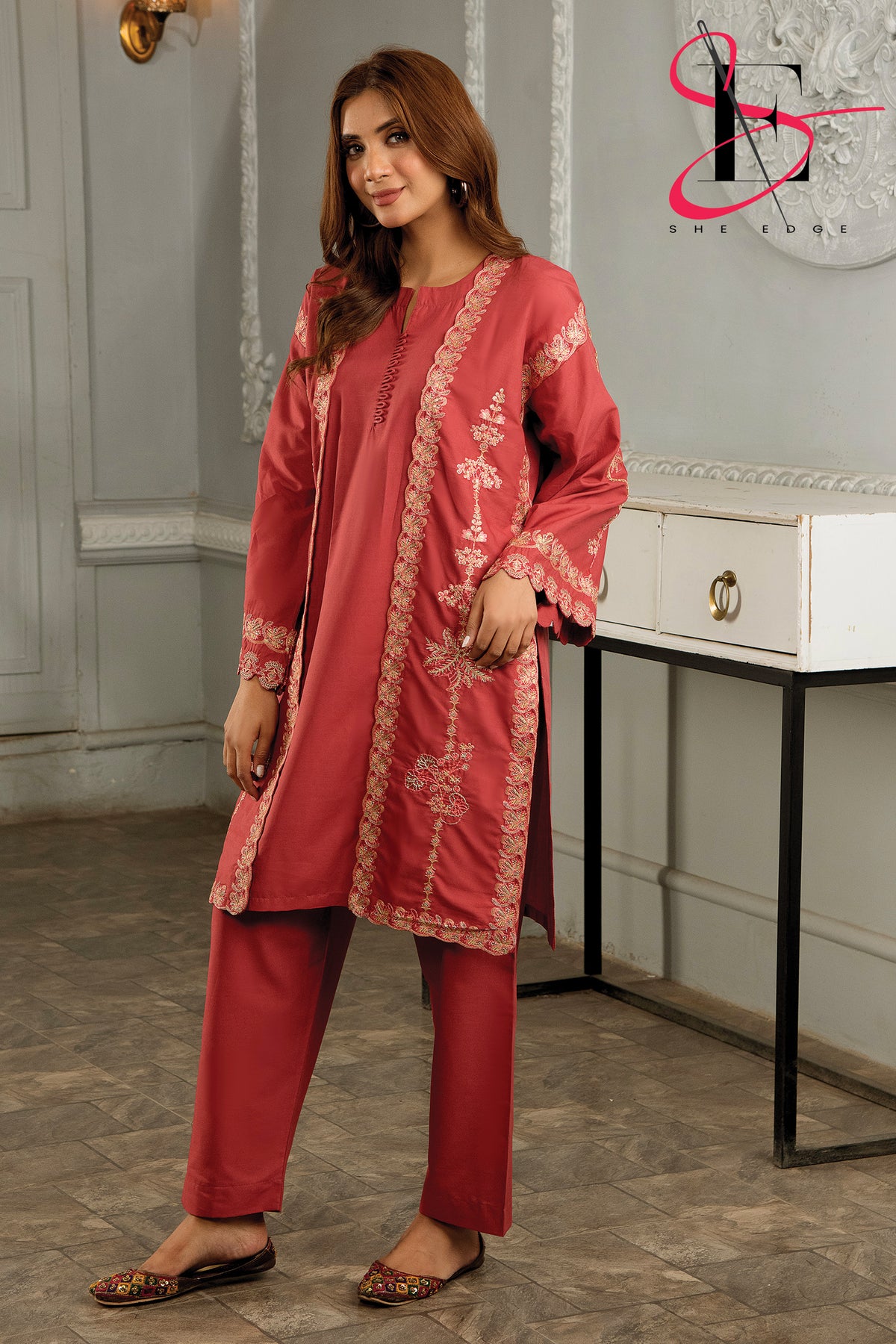 Two Piece Stitched Embroidered Suit -  Summers 2024