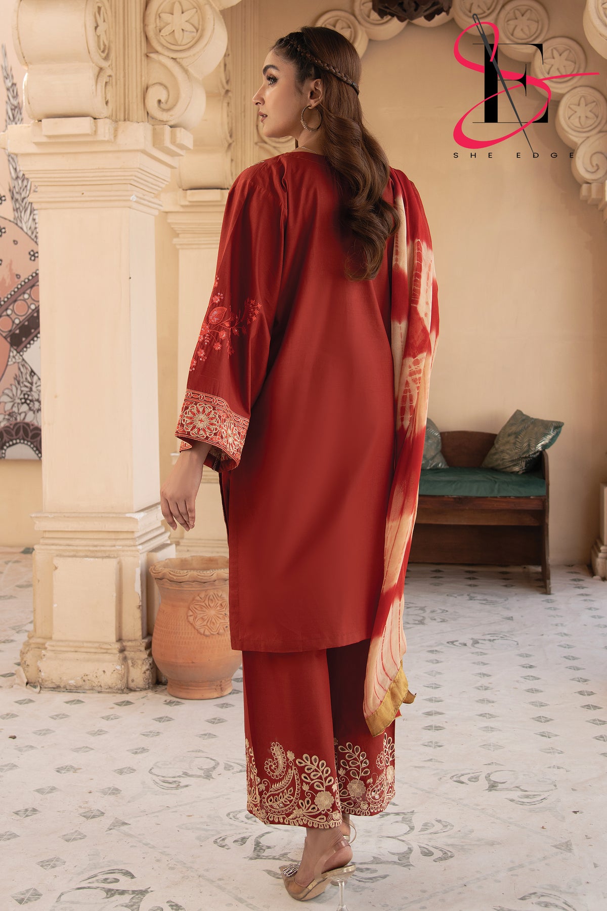 Three Piece Stitched Embroidered Suit -  Summers 2024