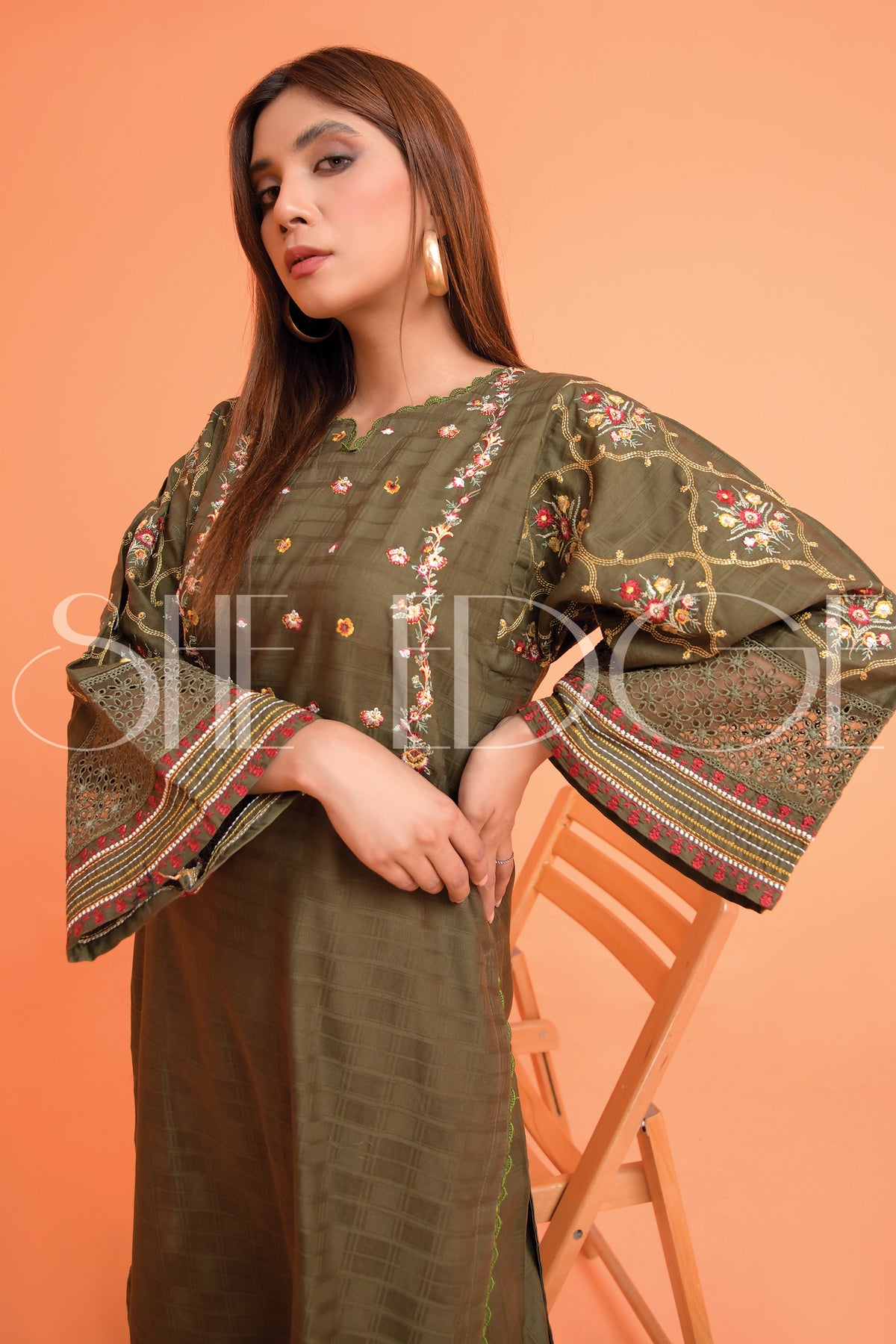 2 Piece Stitched Embroidered Suit -  Fall 2023