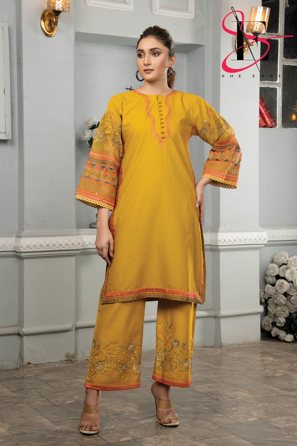 Two Piece Stitched Embroidered Suit -  Summers 2024