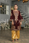 Two Piece Embroidered Velvet Suit - Winters 2023