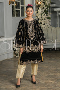 Two Piece Embroidered Velvet Suit - Winters 2023