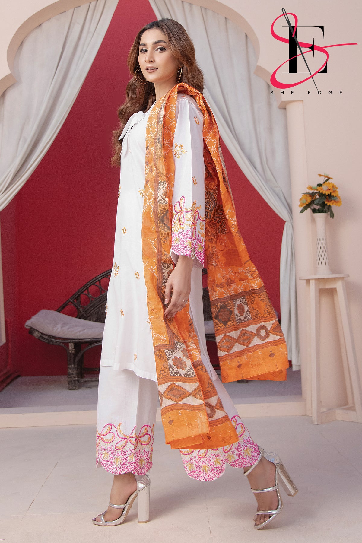 Three Piece Stitched Embroidered Suit -  Summers 2024