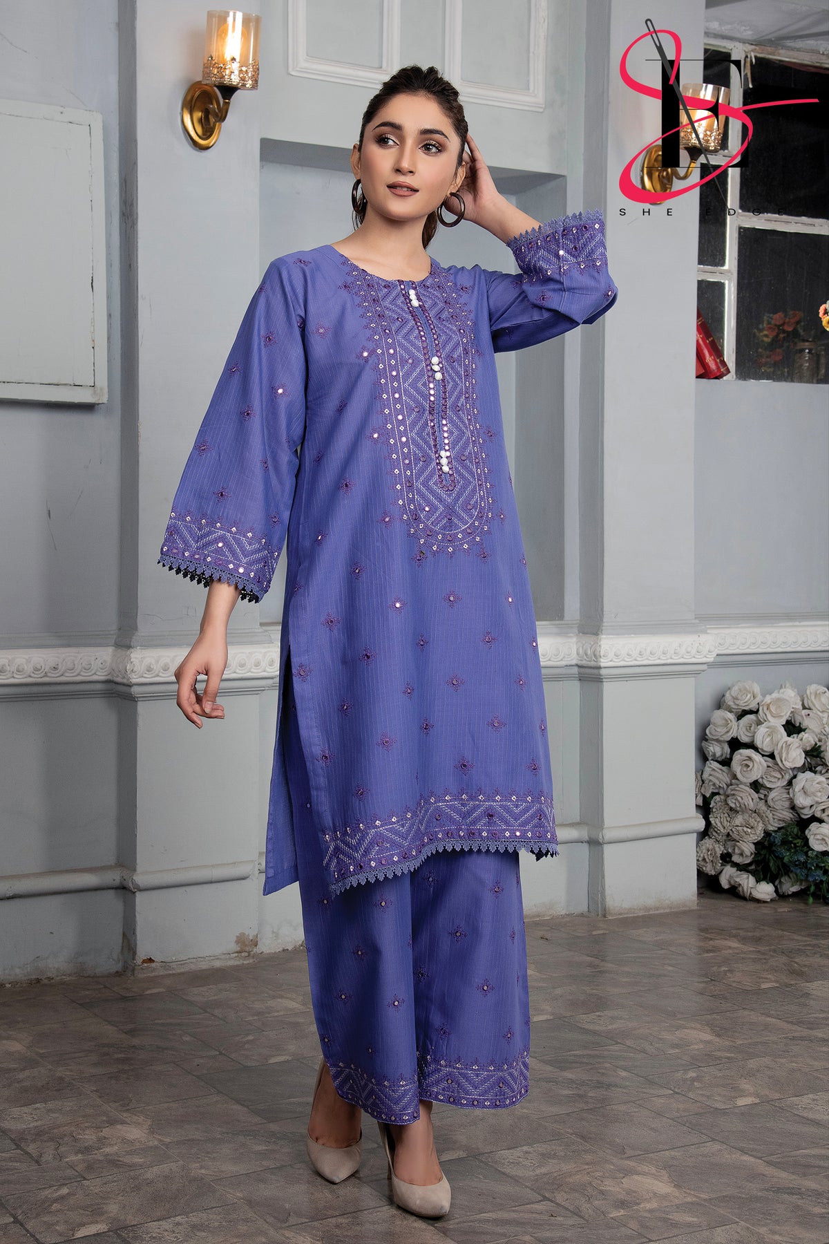 Two Piece Stitched Embroidered Suit -  Summers 2024