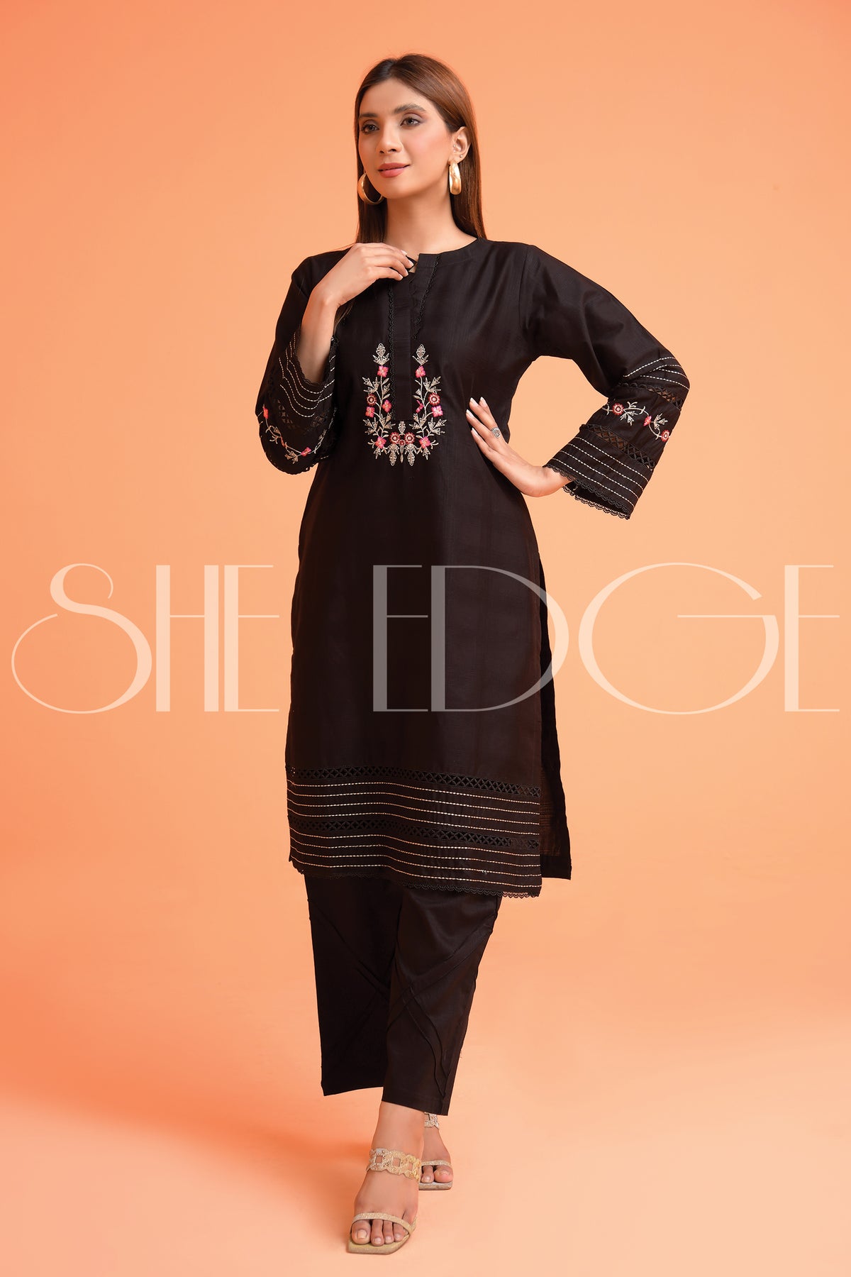 2 Piece Stitched Embroidered Suit -  Fall 2023