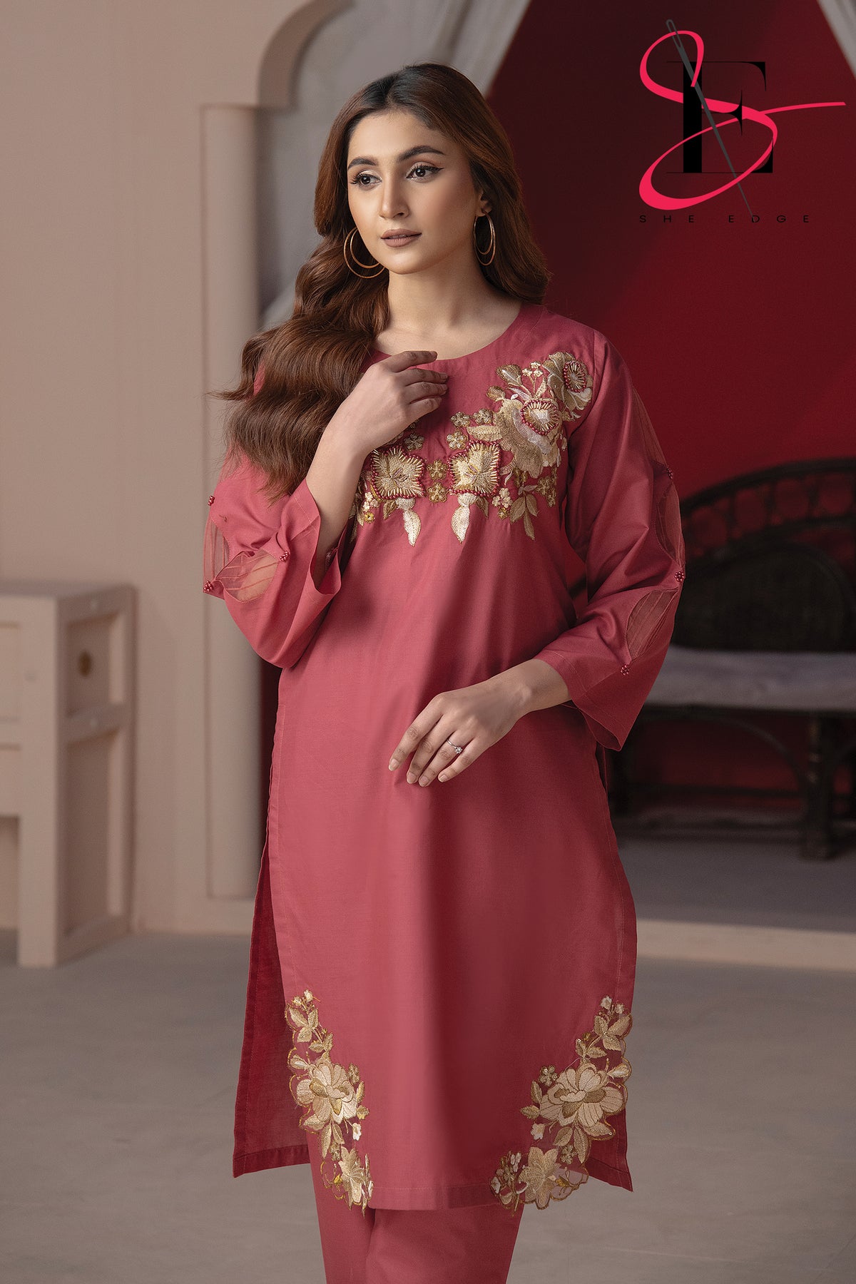 Two Piece Stitched Embroidered Suit -  Summers 2024