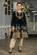 Two Piece Embroidered Velvet Suit - Winters 2023