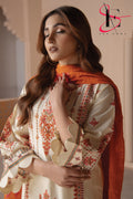 Three Piece Stitched Embroidered Suit -  Summers 2024