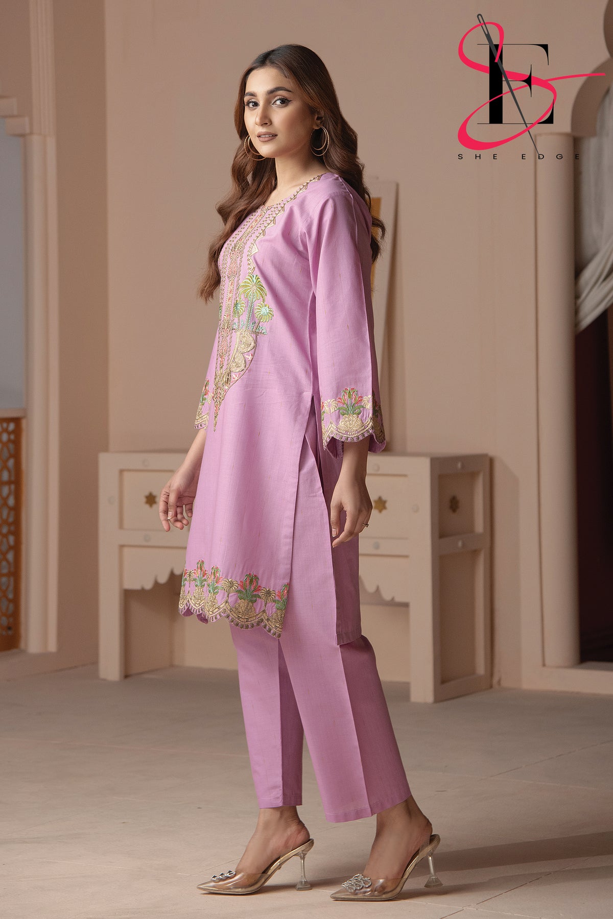 Two Piece Stitched Embroidered Suit -  Summers 2024