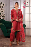 Three Piece Stitched Embroidered Suit -  Summers 2024