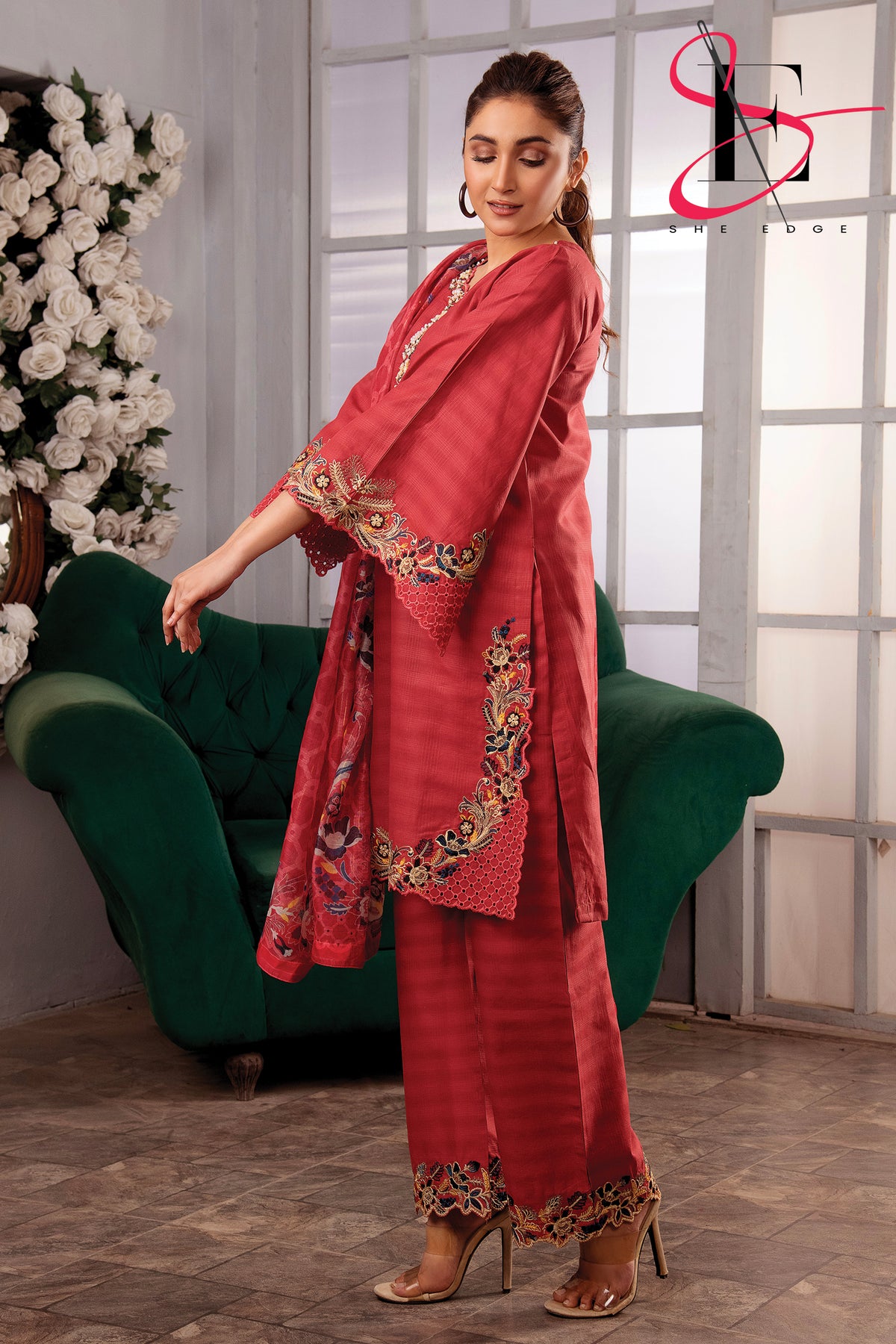 Three Piece Stitched Embroidered Suit -  Summers 2024