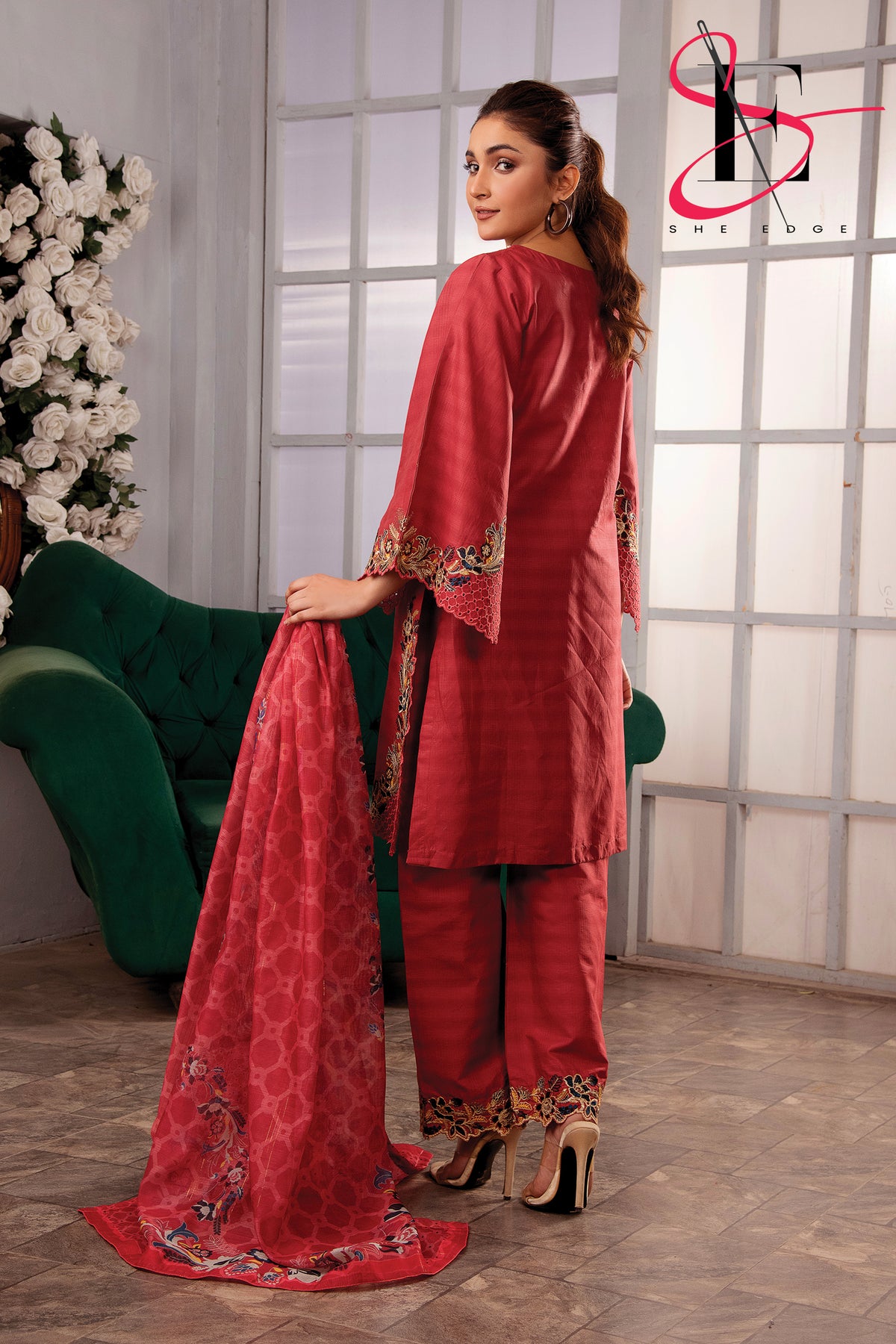 Three Piece Stitched Embroidered Suit -  Summers 2024