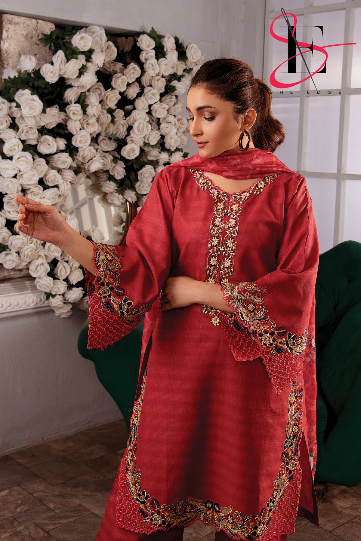 Three Piece Stitched Embroidered Suit -  Summers 2024