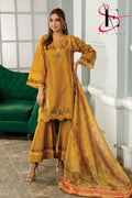 Three Piece Stitched Embroidered Suit -  Summers 2024