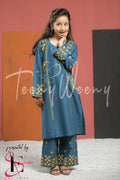 TWO PC EMBROIDERED SUIT - TEENY WEENY KIDS STITCHED EASTERN WEAR