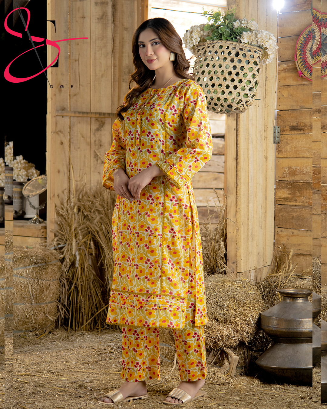 Co-Ord Set Two Pc Printed Suit Lawn Cotton