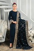 Three Piece Embroidered Velvet Suit - Winters 2023