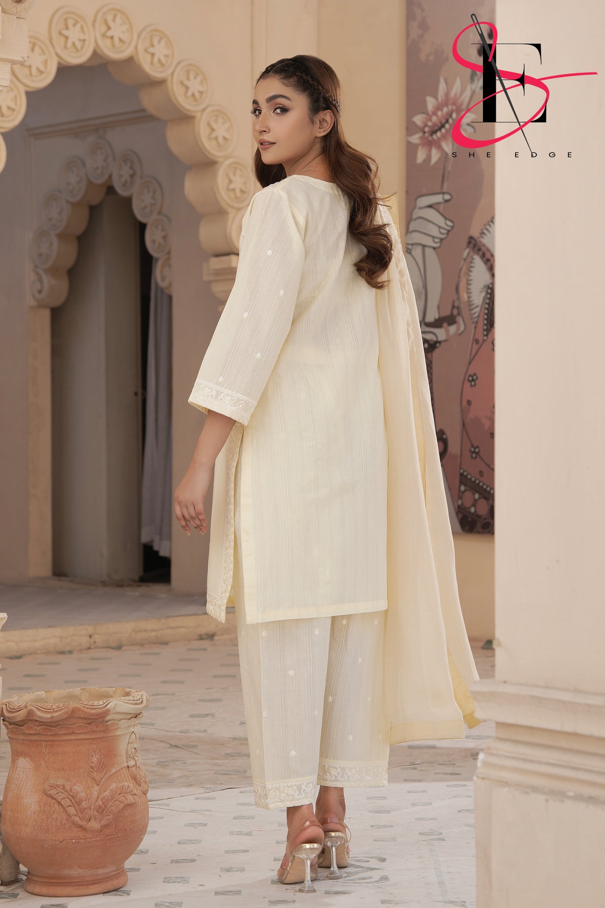 Three Piece Stitched Embroidered Suit -  Summers 2024