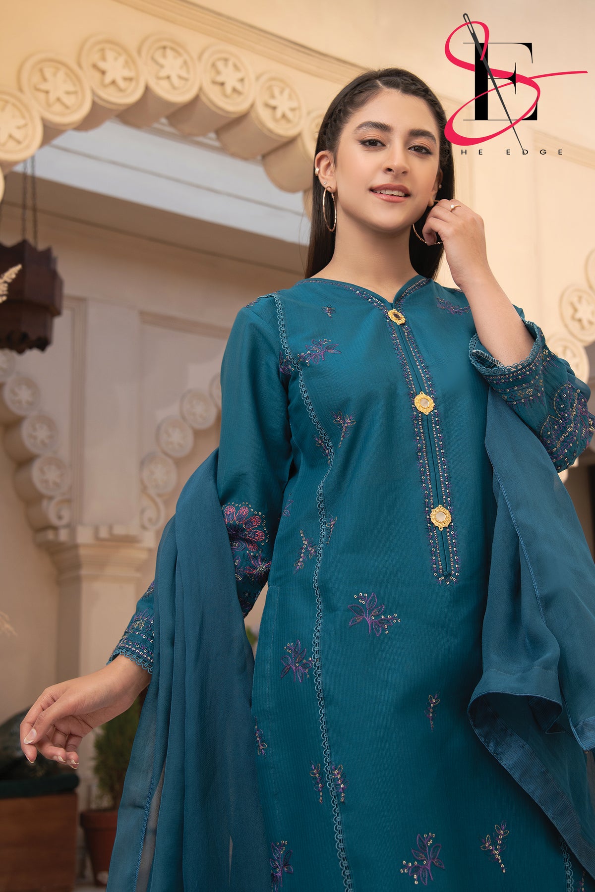 Three Piece Stitched Embroidered Suit -  Summers 2024